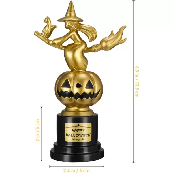 Toyvian Halloween Witch Pumpkin Trophies 68X 43Best Costume Award Halloween Cosplay Contest Winner Trophy for Party Celebrations Award Ceremony and Appreciation