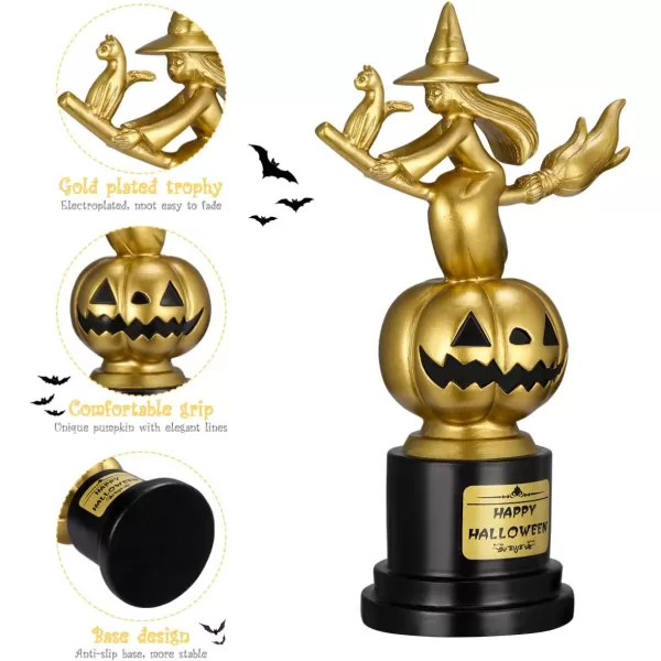 Toyvian Halloween Witch Pumpkin Trophies 68X 43Best Costume Award Halloween Cosplay Contest Winner Trophy for Party Celebrations Award Ceremony and Appreciation