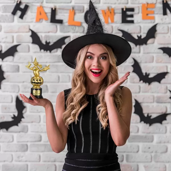 Toyvian Halloween Witch Pumpkin Trophies 68X 43Best Costume Award Halloween Cosplay Contest Winner Trophy for Party Celebrations Award Ceremony and Appreciation