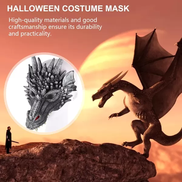 Toyvian Maskne Halloween Dragon Cosplay Dragons Head Halloween Masquerade Dance Party Dress Up 3D Dragon Halloween Carnival Scary Animal Masks Toy Animals