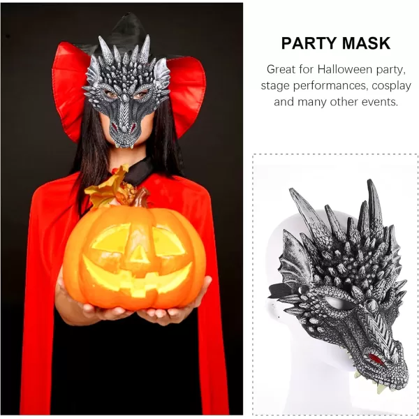 Toyvian Maskne Halloween Dragon Cosplay Dragons Head Halloween Masquerade Dance Party Dress Up 3D Dragon Halloween Carnival Scary Animal Masks Toy Animals