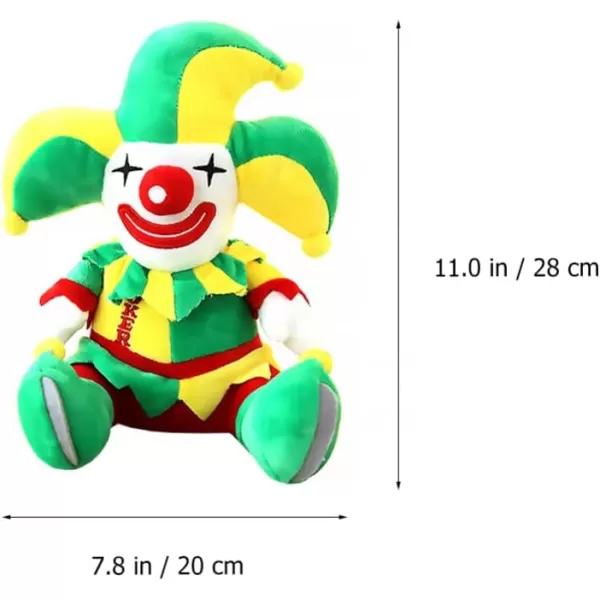 Toyvian Plush Clown Cute Stuffed Clown Doll Green Clown Sleep Pillow Plush Doll Fashion Doll Soft Clown Safe or Desk Decor Household Decoration Plush Clown 11 inches