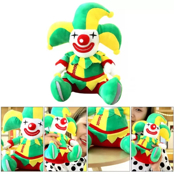 Toyvian Plush Clown Cute Stuffed Clown Doll Green Clown Sleep Pillow Plush Doll Fashion Doll Soft Clown Safe or Desk Decor Household Decoration Plush Clown 11 inches