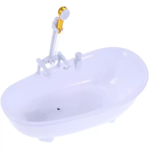 Toyvian Electric Water Spraying Bathtub Swimming Pool with Sprayer Without Battery for Doll WhiteWhite