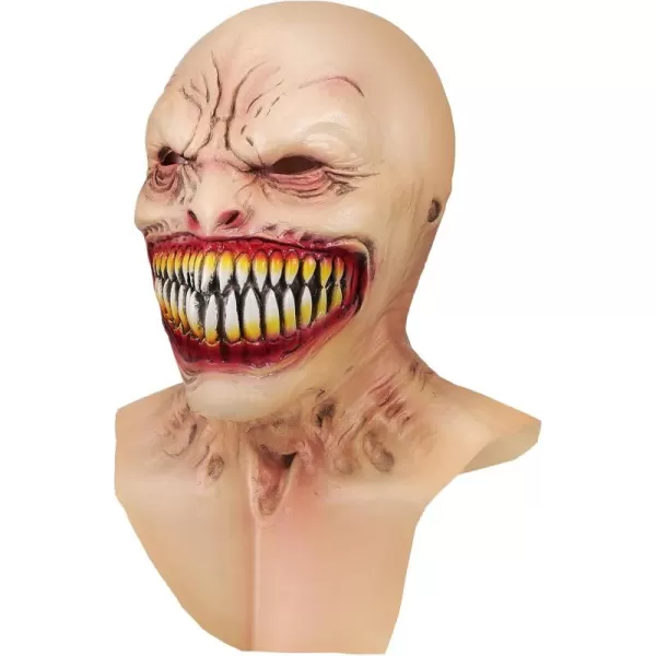 Toyvian Halloween Ghost Mask Full Head Zombie Mask Natural Latex Fanged Monster Headgear Halloween Vampire Headgear Scary Overhead Zombie Mask Scary Zombie Mask for Halloween