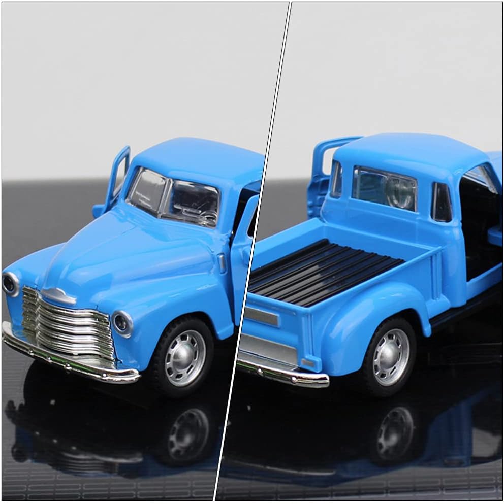 imageDiecast Model Cars Toy Alloy Stepside Pickup Truck Model Collection Metal Classic Vintage Old Fashioned Tabletop Truck Figurine Decoration for Home Car Office Kids Sky BlueSkyblue