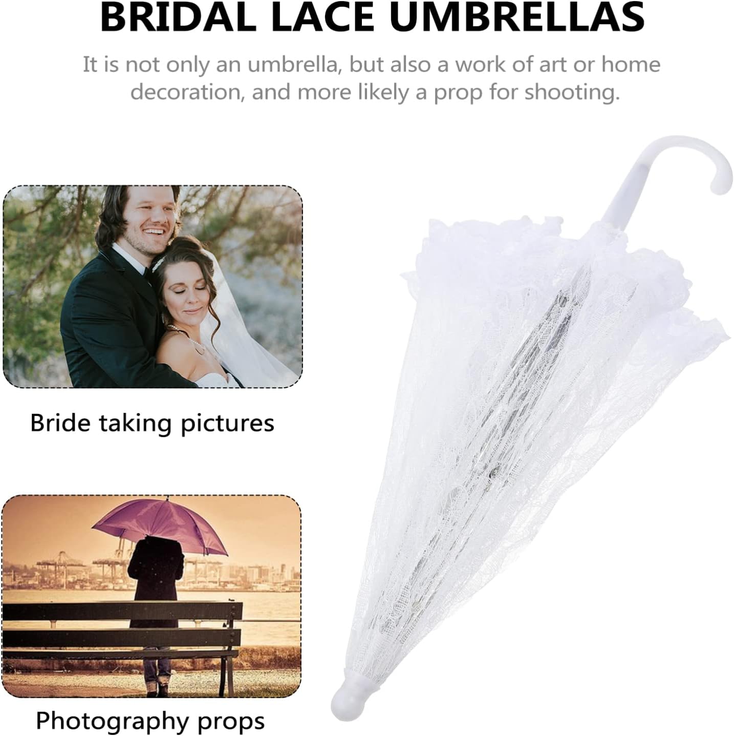 imageToyvian Wedding Umbrellas Parasol Lace Parasol Umbrella Vintage Wedding Bridal Umbrella for Photo Props Wedding Decoration Wedding Lace Parasol Umbrella Retro