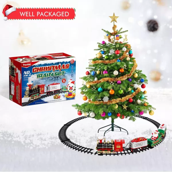 imageChristmas Train Electric Train Toy Sound Light Railway Tracks Christmas Tree Kids Toddlers