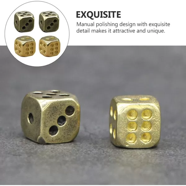 imageToyvian Home Decor Home Decor Home Decor Home Decor 4Pcs Brass Dices Set Brass Retro Brass Decorative Nightclub Dice Game Props Creative Kids Toys Kids Toys Kids Toys Kids Toys