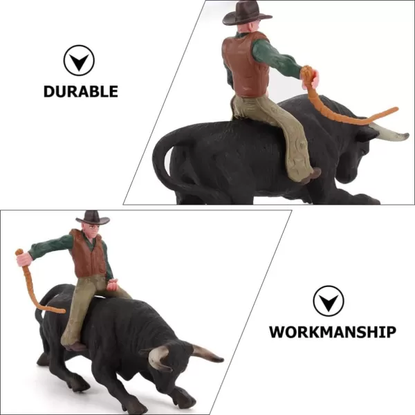 imageDesktop Cowbaoy Sculpture 1 Set Fake Wild West Cowboys Figurines Model Farm Toys Playset Cowboys Action Figure Sandbox Decoration for Christmas Birthday Rodeo Bouncy Toy