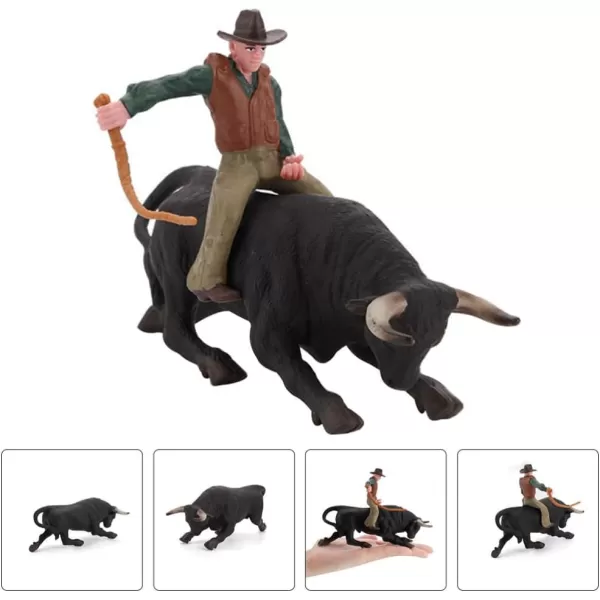 imageDesktop Cowbaoy Sculpture 1 Set Fake Wild West Cowboys Figurines Model Farm Toys Playset Cowboys Action Figure Sandbox Decoration for Christmas Birthday Rodeo Bouncy Toy