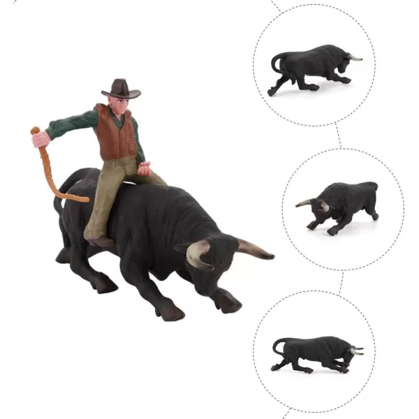 imageDesktop Cowbaoy Sculpture 1 Set Fake Wild West Cowboys Figurines Model Farm Toys Playset Cowboys Action Figure Sandbox Decoration for Christmas Birthday Rodeo Bouncy Toy