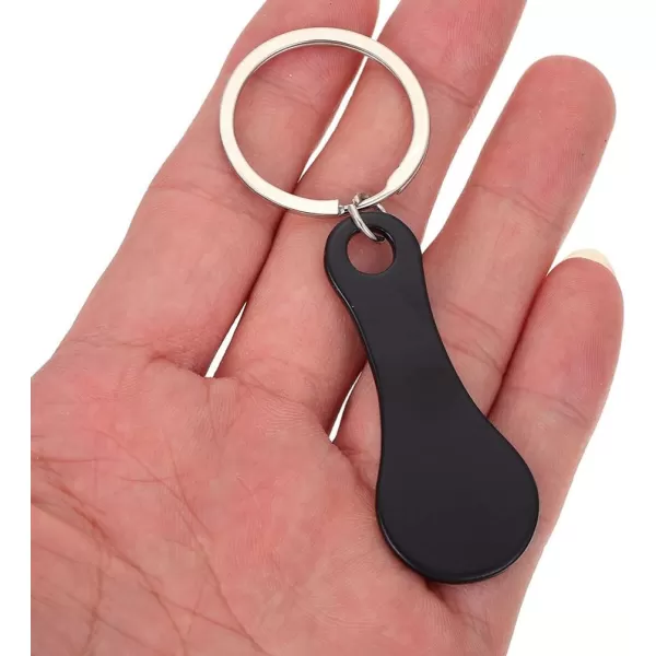 imageToyvian 4Pcs Stainless Steel Key Rings for Shopping Cart  Shopping Cart CoinBlack