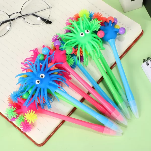 imageToyvian 9pcs Stress Ball Ballpoint Pens Fun Pens Sea Urchin Ballpoint Pen Silly Pens Cute Sea Urchin Shaped Pens Soft Rubber Monster Pens Cartoon Ballpoint Ink Gel Pens Christmas Pen Gifts