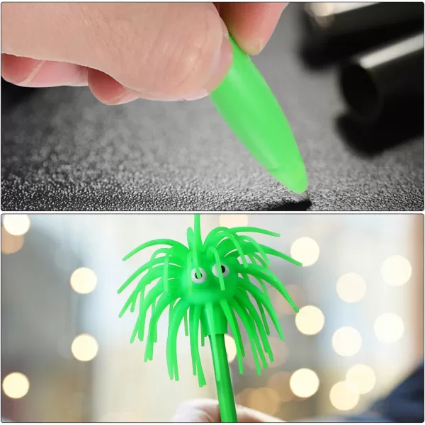 imageToyvian 9pcs Stress Ball Ballpoint Pens Fun Pens Sea Urchin Ballpoint Pen Silly Pens Cute Sea Urchin Shaped Pens Soft Rubber Monster Pens Cartoon Ballpoint Ink Gel Pens Christmas Pen Gifts