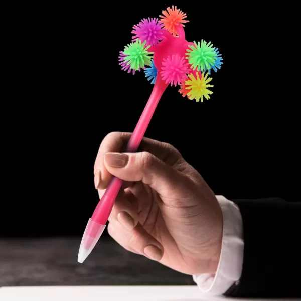 imageToyvian 9pcs Stress Ball Ballpoint Pens Fun Pens Sea Urchin Ballpoint Pen Silly Pens Cute Sea Urchin Shaped Pens Soft Rubber Monster Pens Cartoon Ballpoint Ink Gel Pens Christmas Pen Gifts