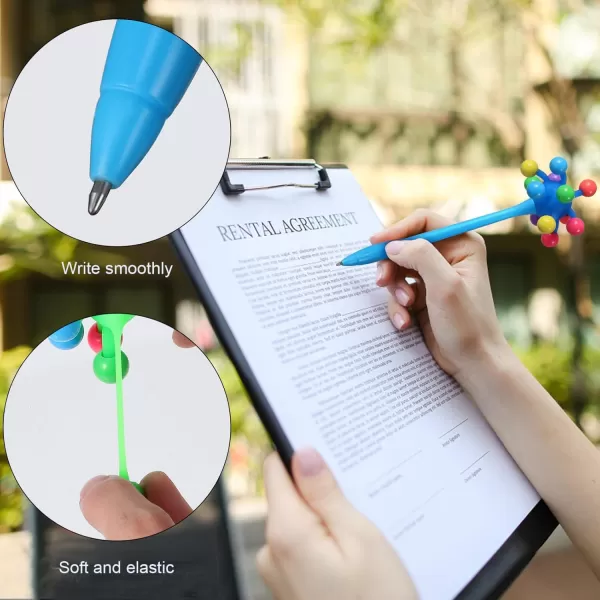 imageToyvian 9pcs Stress Ball Ballpoint Pens Fun Pens Sea Urchin Ballpoint Pen Silly Pens Cute Sea Urchin Shaped Pens Soft Rubber Monster Pens Cartoon Ballpoint Ink Gel Pens Christmas Pen Gifts
