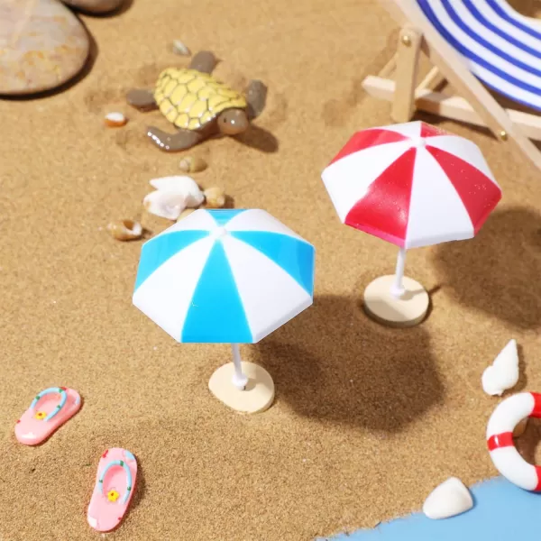 imageToyvian Doll Accessories Beach Accessories Mini Resin Beach Landscape Swimming Pool Miniature Umbrella 112 Folding Beach Sunbath Chair Set Decoration Tiny House