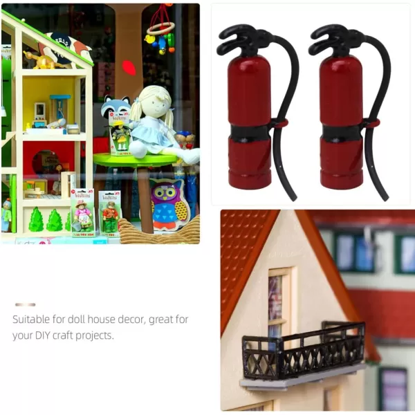 imageToyvian Dollhouse Miniature Fire Miniature fire extinguishers fire Extinguisher Stress Toy DIY Dollhouse Decor Extinguisher Models 2Pcs