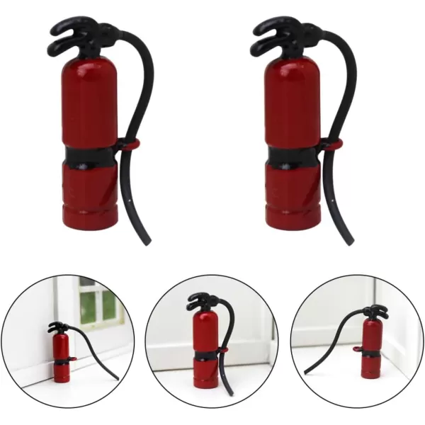 imageToyvian Dollhouse Miniature Fire Miniature fire extinguishers fire Extinguisher Stress Toy DIY Dollhouse Decor Extinguisher Models 2Pcs