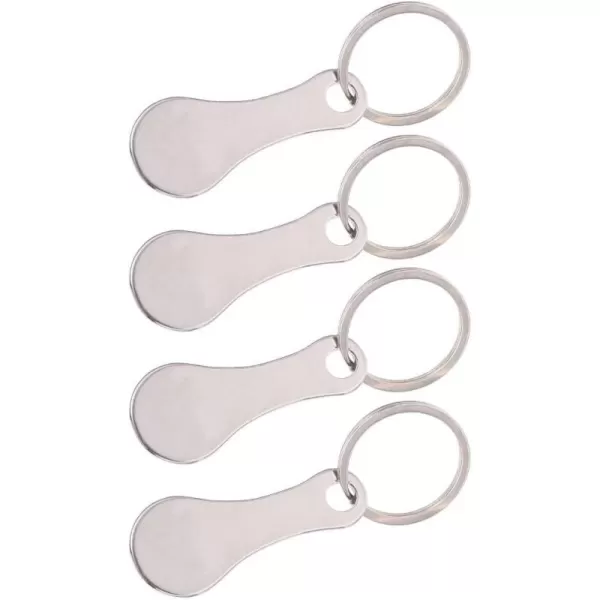 imageToyvian 4Pcs Stainless Steel Key Rings for Shopping Cart  Shopping Cart CoinSilver