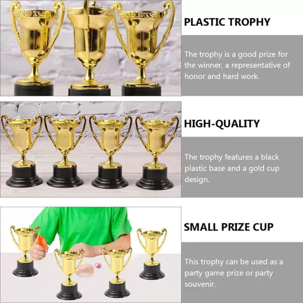 image12Pcs Plastic Gold Trophies Kids Competition Prize Cups Rewarding Supplies for Party Celebrations Award Ceremony and Appreciation