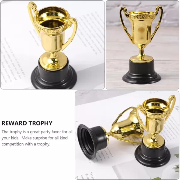 image12Pcs Plastic Gold Trophies Kids Competition Prize Cups Rewarding Supplies for Party Celebrations Award Ceremony and Appreciation