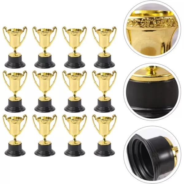 image12Pcs Plastic Gold Trophies Kids Competition Prize Cups Rewarding Supplies for Party Celebrations Award Ceremony and Appreciation