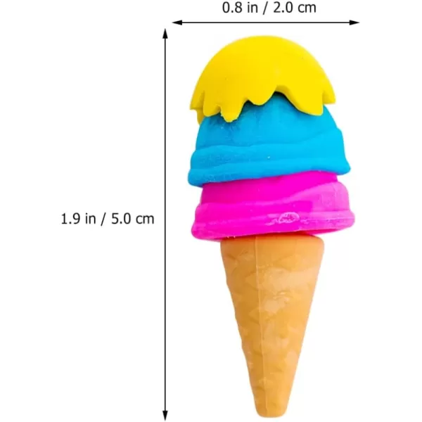 image20Pcs Food Pencil Erasers Mini Ice Cream Cone Erasers Cartoon Puzzle Erasers Students Stationery for Games Prizes Carnivals Supplies Random Style