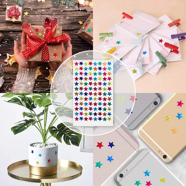 imagePack of 960pcs 1cm Self Adhesive Assorted Colors Shiny Sparkle Star Stickers Students Rewards Teachers Supplies