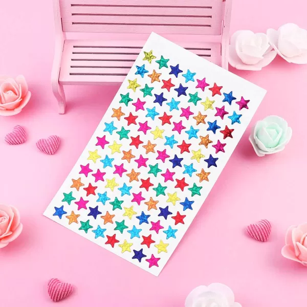 imagePack of 960pcs 1cm Self Adhesive Assorted Colors Shiny Sparkle Star Stickers Students Rewards Teachers Supplies