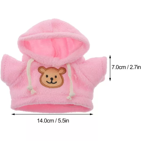 imageToyvian 2pcs Small Plush Bear Doll Costume Stuffed Animal Outfit Girl Boy Plush Doll Hooded Sweater Clothes Cute Stuffed Animal Outfit Clothing for 68 Inch Stuffed BearsA 14X7X1CM