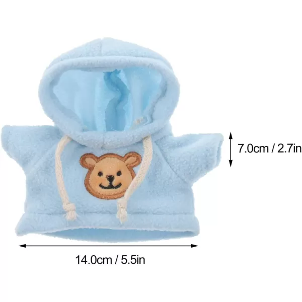 imageToyvian 2pcs Small Plush Bear Doll Costume Stuffed Animal Outfit Girl Boy Plush Doll Hooded Sweater Clothes Cute Stuffed Animal Outfit Clothing for 68 Inch Stuffed BearsB 14X7X1CM