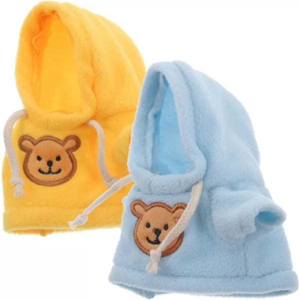 imageToyvian 2pcs Small Plush Bear Doll Costume Stuffed Animal Outfit Girl Boy Plush Doll Hooded Sweater Clothes Cute Stuffed Animal Outfit Clothing for 68 Inch Stuffed BearsB 14X7X1CM