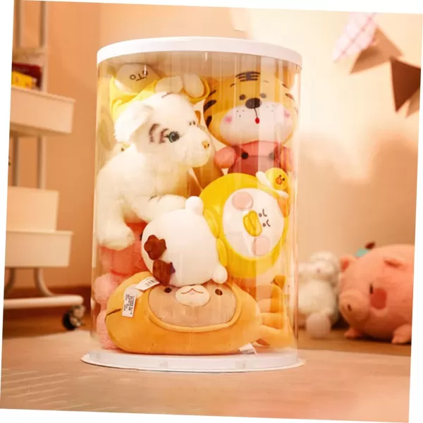 imageToyvian Box Transparent Storage Bucket Container Plush for Stuffed Animals for Kids Plush Storage Box Doll Display Box Plastic Doll Display Case Doll Holder Doll Box