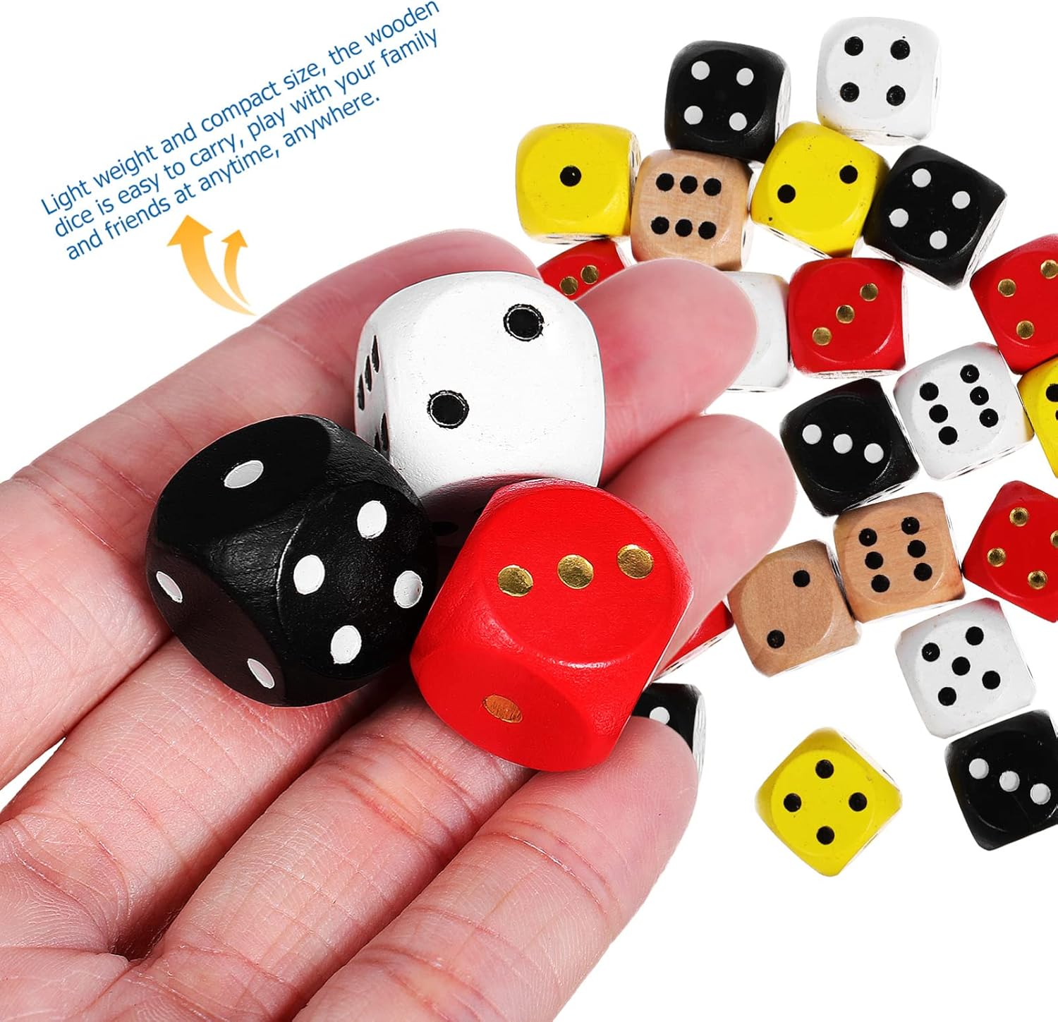 imageToyvian 25pcs Dice Set Colored Wooden Dice 16mm Board Games Dice 6 Sided Dice Set Bulk Rounded Corners Dice for Dices Game Classroom Teaching Board Games