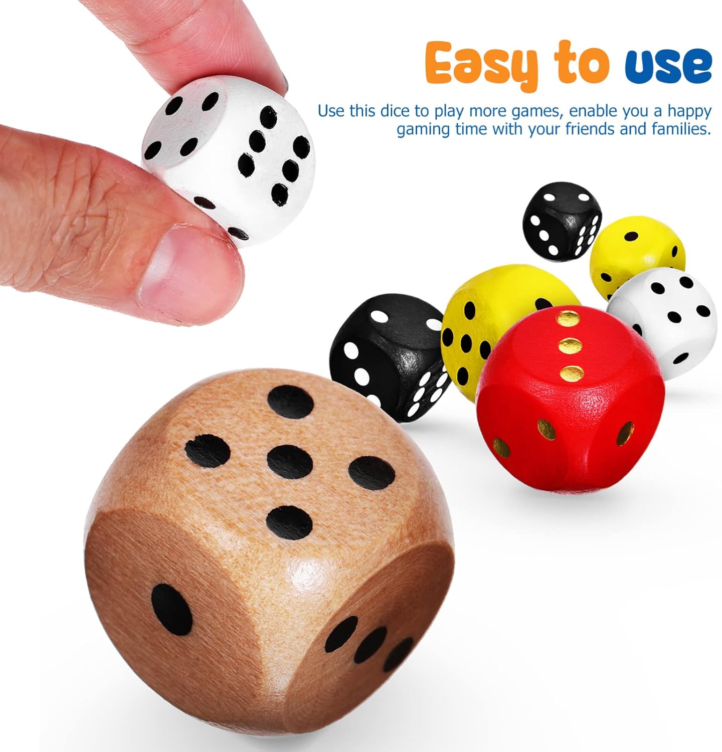 imageToyvian 25pcs Dice Set Colored Wooden Dice 16mm Board Games Dice 6 Sided Dice Set Bulk Rounded Corners Dice for Dices Game Classroom Teaching Board Games