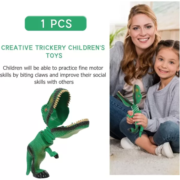 image2PCS Hungry Dinosaur Grabber Hungry Dino Grabber Toys Plastic Dinosaur Hand Puppet Toys Small Dino Figure Dinosaur Hand Puppet Toys Puppet Green Dinosaur Grabber Toys