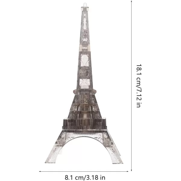 image3D Transparent Eiffel Tower Puzzle Crystal Jigsaw Puzzle Eiffel Jigsaw Pieces Building Blocks Brain Teaser Educational Early Learning Jigsaw GreyGrey