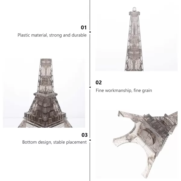 image3D Transparent Eiffel Tower Puzzle Crystal Jigsaw Puzzle Eiffel Jigsaw Pieces Building Blocks Brain Teaser Educational Early Learning Jigsaw GreyGrey