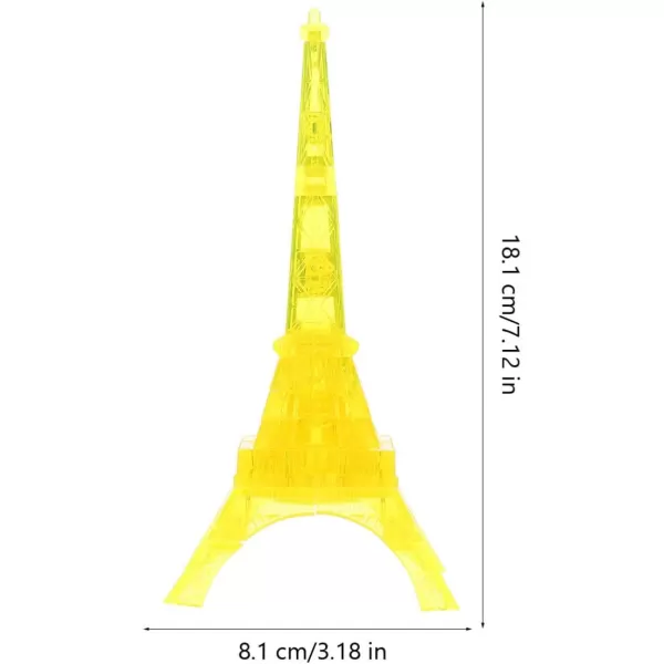 image3D Transparent Eiffel Tower Puzzle Crystal Jigsaw Puzzle Eiffel Jigsaw Pieces Building Blocks Brain Teaser Educational Early Learning Jigsaw GreyYellow