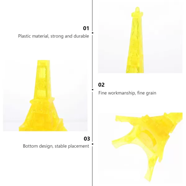 image3D Transparent Eiffel Tower Puzzle Crystal Jigsaw Puzzle Eiffel Jigsaw Pieces Building Blocks Brain Teaser Educational Early Learning Jigsaw GreyYellow
