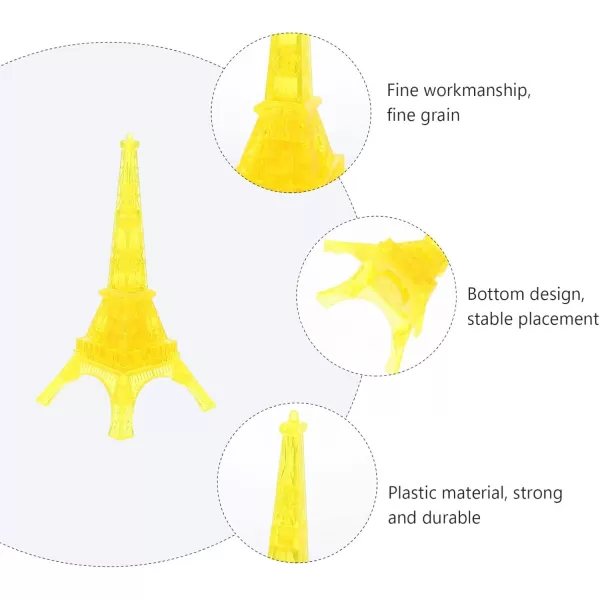 image3D Transparent Eiffel Tower Puzzle Crystal Jigsaw Puzzle Eiffel Jigsaw Pieces Building Blocks Brain Teaser Educational Early Learning Jigsaw GreyYellow