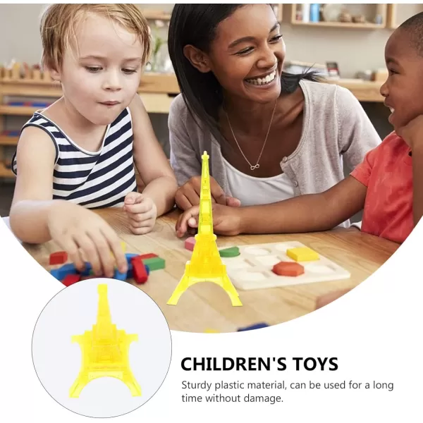 image3D Transparent Eiffel Tower Puzzle Crystal Jigsaw Puzzle Eiffel Jigsaw Pieces Building Blocks Brain Teaser Educational Early Learning Jigsaw GreyYellow