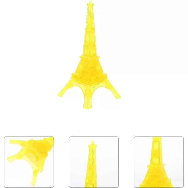 image3D Transparent Eiffel Tower Puzzle Crystal Jigsaw Puzzle Eiffel Jigsaw Pieces Building Blocks Brain Teaser Educational Early Learning Jigsaw GreyYellow