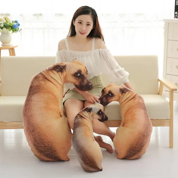 imageToyvian 1PC 3D Dog Throw Pillow 3D Simulation Plush Stuffed Animal Cushion Pillow Toy for Kids Home Bed Sofa Hound 50cm