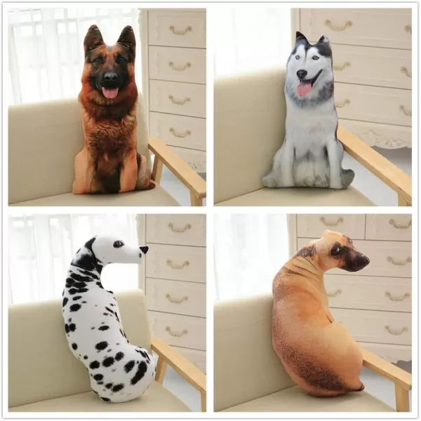 imageToyvian 1PC 3D Dog Throw Pillow 3D Simulation Plush Stuffed Animal Cushion Pillow Toy for Kids Home Bed Sofa Hound 50cm