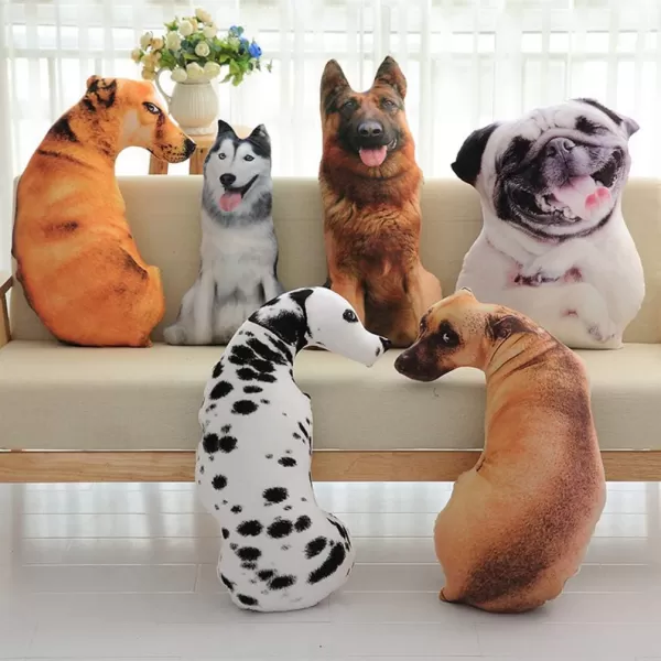 imageToyvian 1PC 3D Dog Throw Pillow 3D Simulation Plush Stuffed Animal Cushion Pillow Toy for Kids Home Bed Sofa Hound 50cm