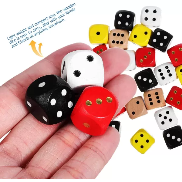 imageToyvian 25pcs Dice Set Colored Wooden Dice 16mm Board Games Dice 6 Sided Dice Set Bulk Rounded Corners Dice for Dices Game Classroom Teaching Board Games