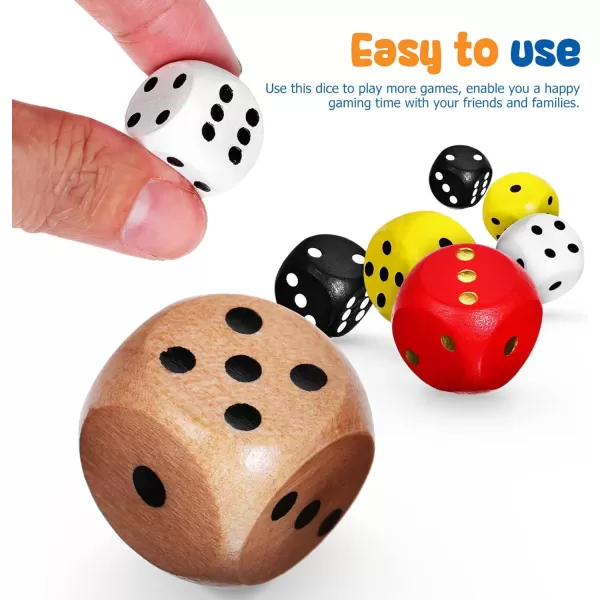 imageToyvian 25pcs Dice Set Colored Wooden Dice 16mm Board Games Dice 6 Sided Dice Set Bulk Rounded Corners Dice for Dices Game Classroom Teaching Board Games